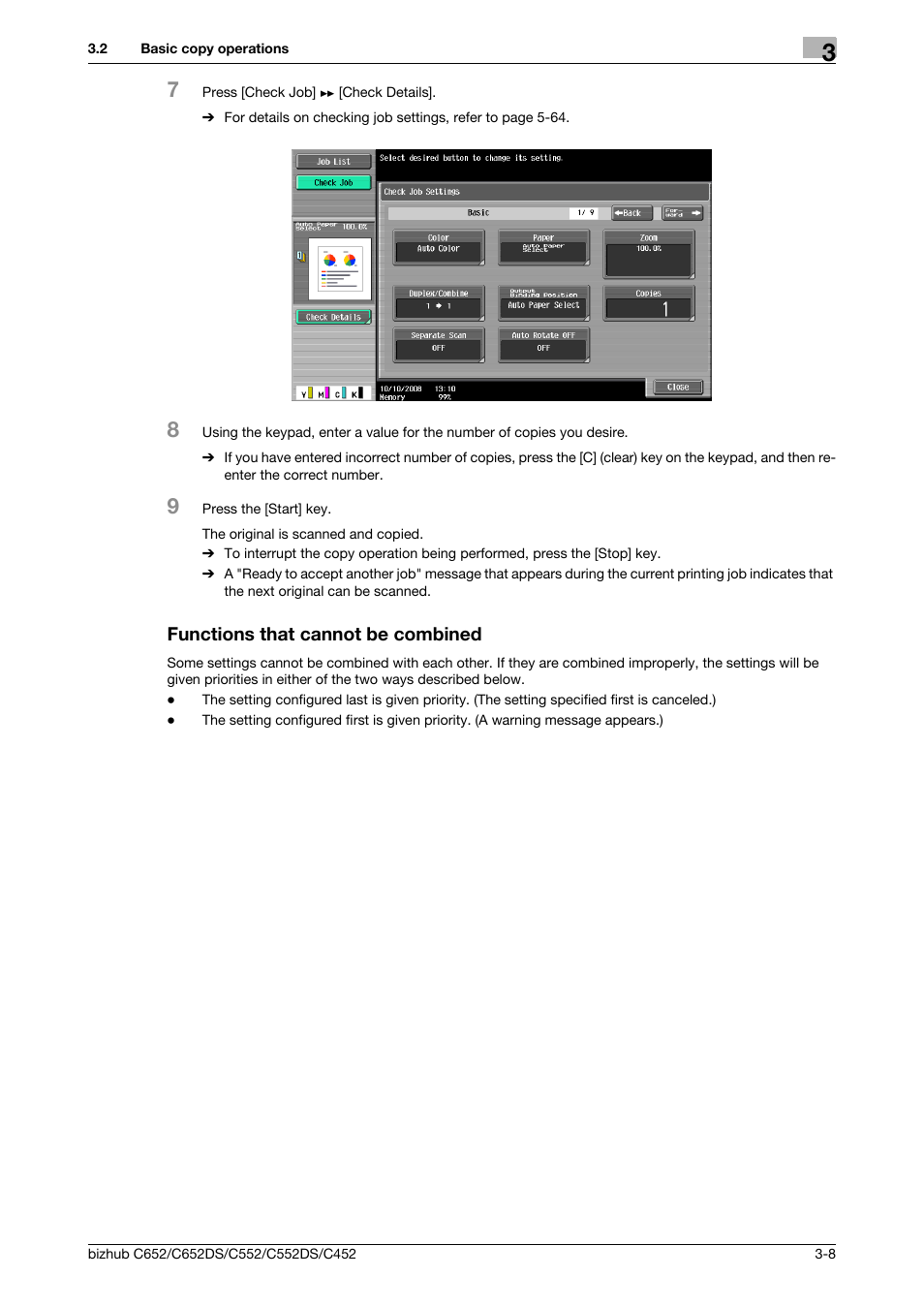 Functions that cannot be combined, Functions that cannot be combined -8 | Konica Minolta BIZHUB C652DS User Manual | Page 46 / 307