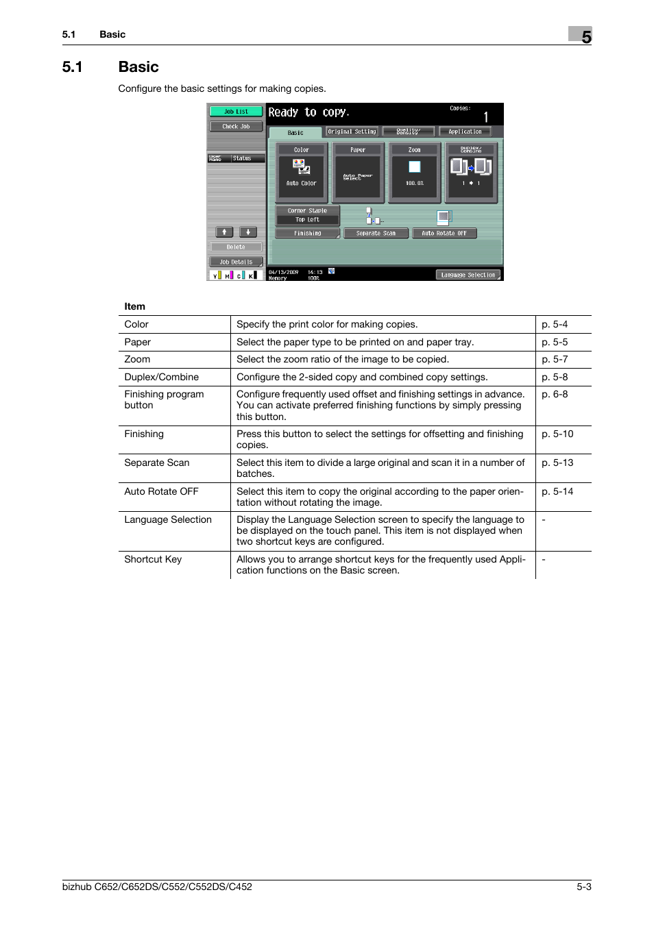 1 basic, Basic -3, P. 5-3 | Konica Minolta BIZHUB C652DS User Manual | Page 69 / 307