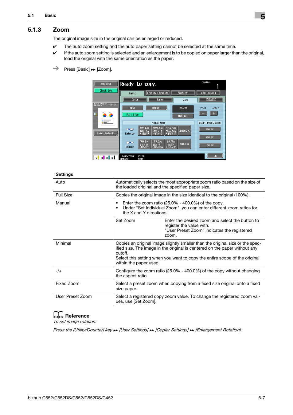 3 zoom, Zoom -7, P. 5-7 | Konica Minolta BIZHUB C652DS User Manual | Page 73 / 307