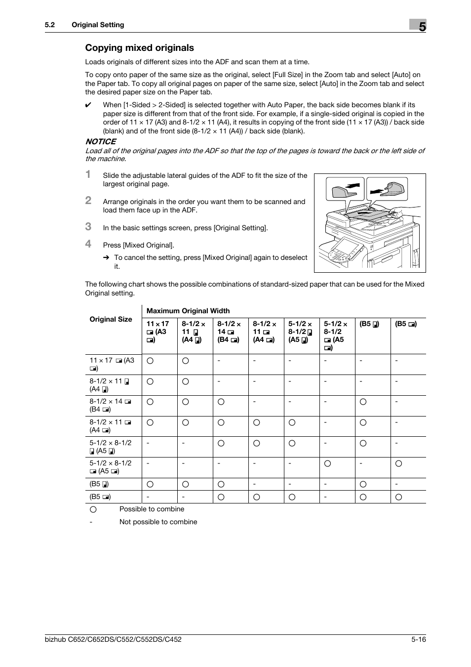 Copying mixed originals, Copying mixed originals -16 | Konica Minolta BIZHUB C652DS User Manual | Page 82 / 307