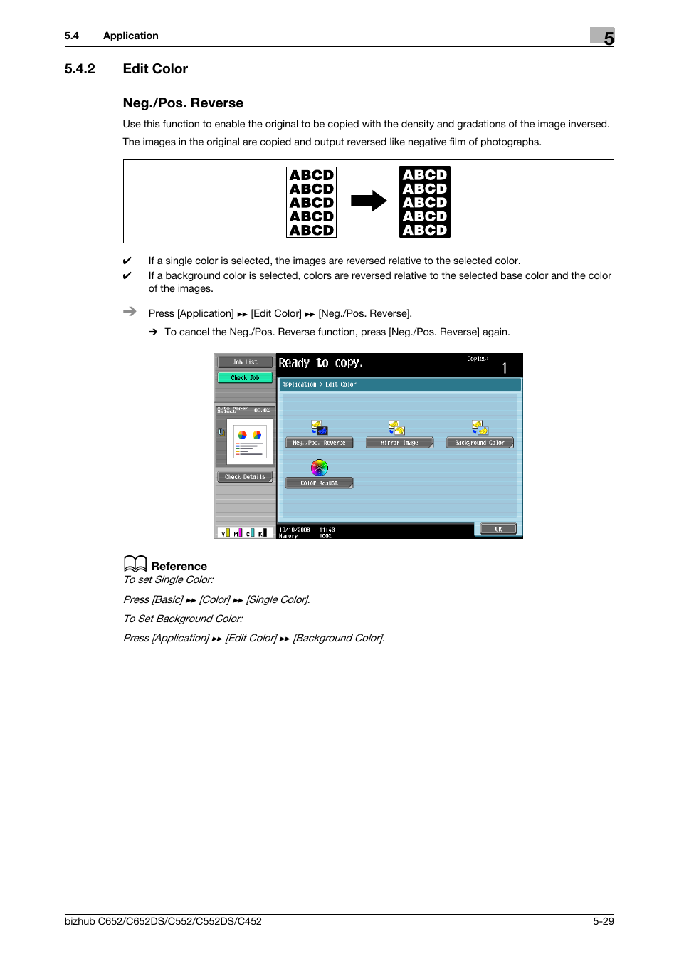 2 edit color, Neg./pos. reverse, Edit color -29 neg./pos. reverse -29 | P. 5-29 | Konica Minolta BIZHUB C652DS User Manual | Page 95 / 307