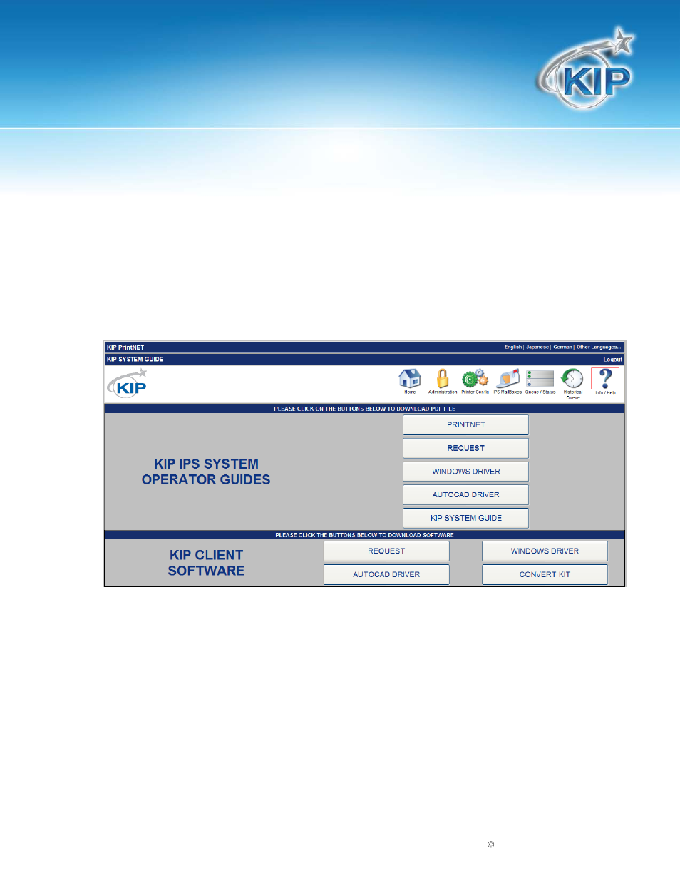 Information / help, Kip printnet | Konica Minolta KIP 7100 User Manual | Page 54 / 54