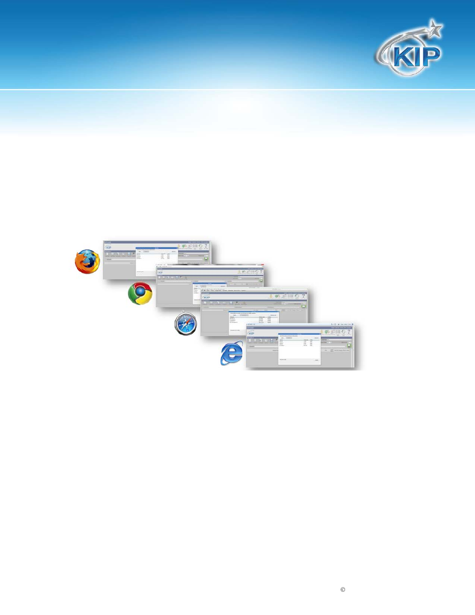 Supported web browsers, Internet explore 6.x – 8.x settings, Kip printnet | Konica Minolta KIP 7100 User Manual | Page 7 / 54