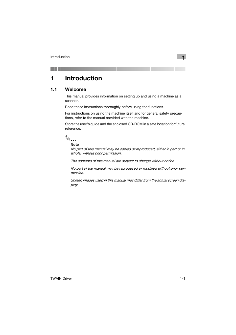 1 introduction, 1 welcome, Introduction | Welcome -1, 1introduction | Konica Minolta bizhub 160 User Manual | Page 4 / 36