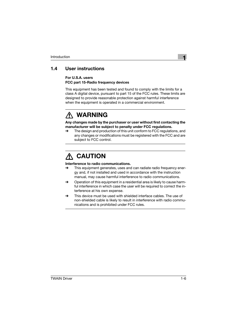 4 user instructions, User instructions -6, 77 warning | 77 caution | Konica Minolta bizhub 160 User Manual | Page 9 / 36