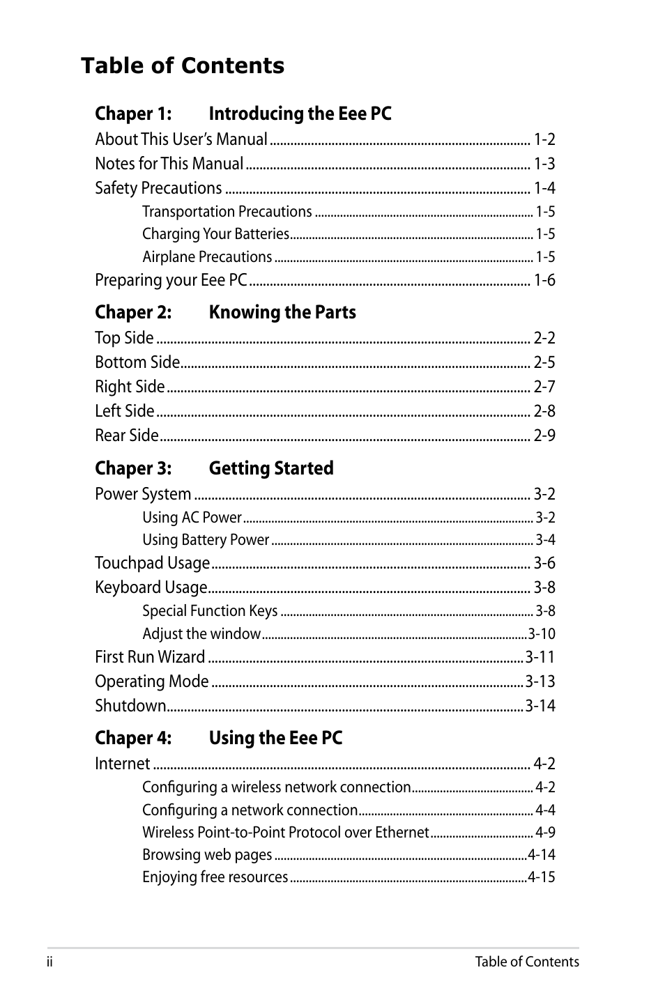 Asus Eee PC 8G  EN User Manual | Page 2 / 140