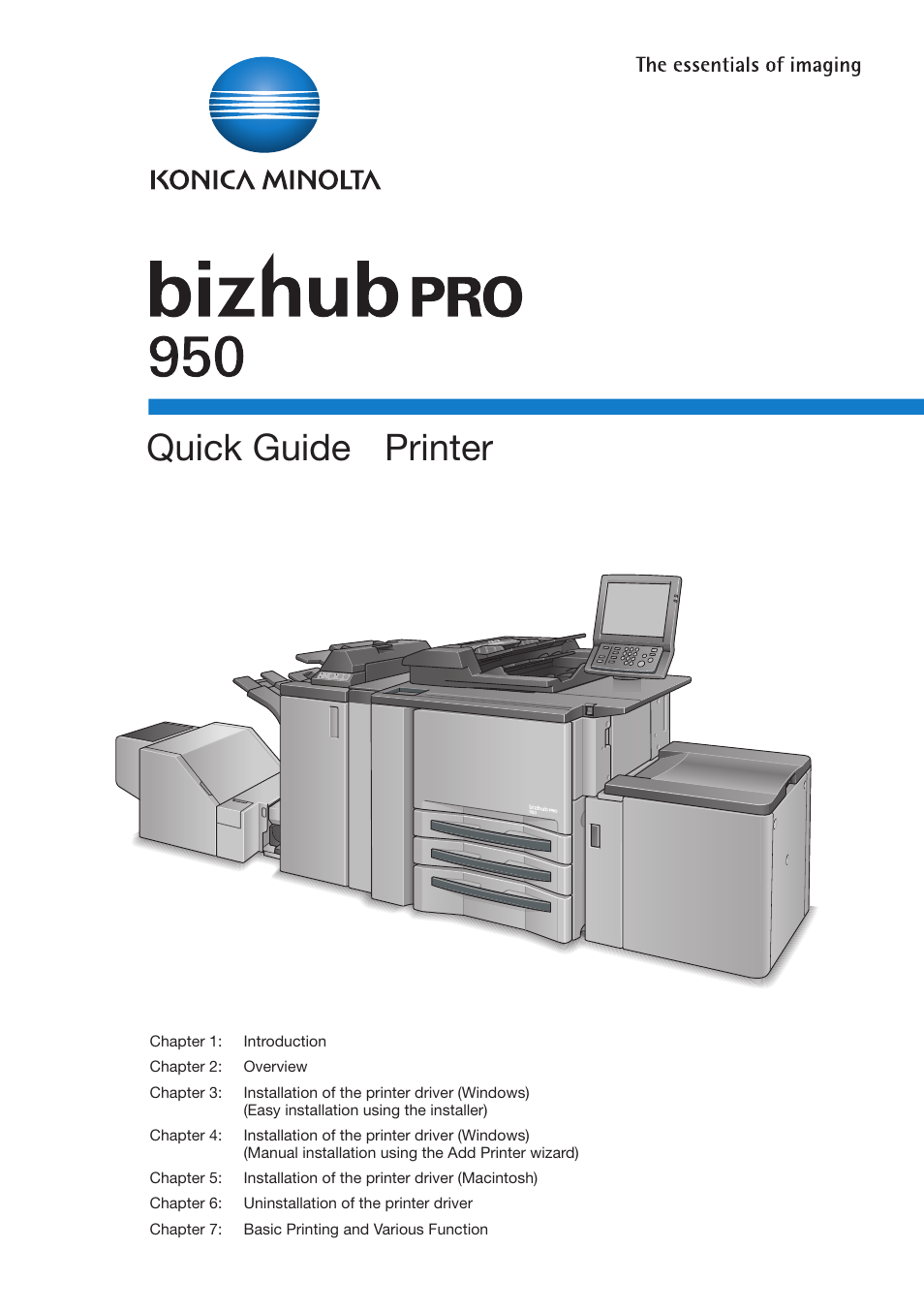 Konica Minolta bizhub PRO 950 User Manual | 122 pages