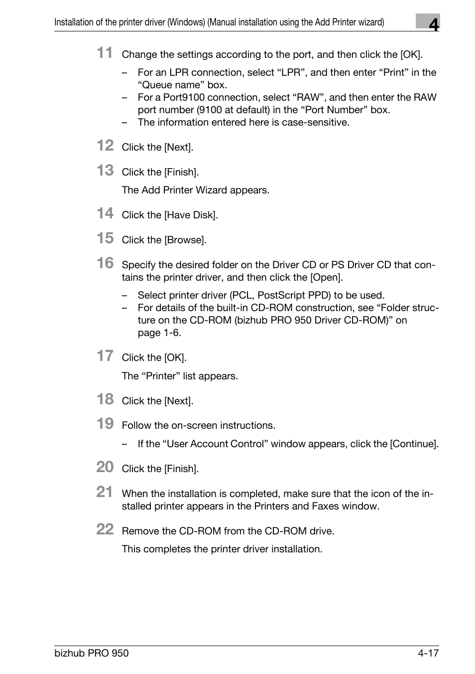 Konica Minolta bizhub PRO 950 User Manual | Page 48 / 122