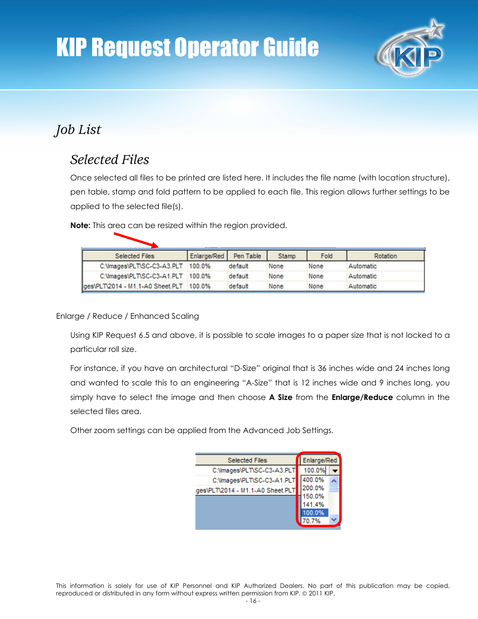 Kip request operator guide, Job list selected files | Konica Minolta KIP C7800 User Manual | Page 20 / 84