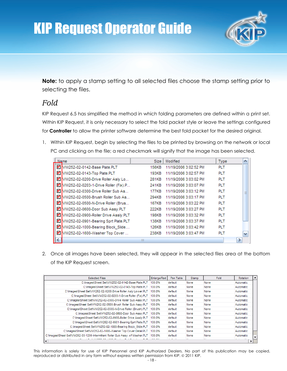Kip request operator guide, Fold | Konica Minolta KIP C7800 User Manual | Page 22 / 84