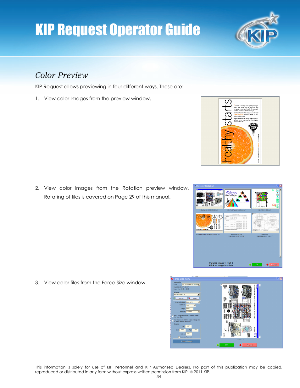 Kip request operator guide, Color preview | Konica Minolta KIP C7800 User Manual | Page 38 / 84