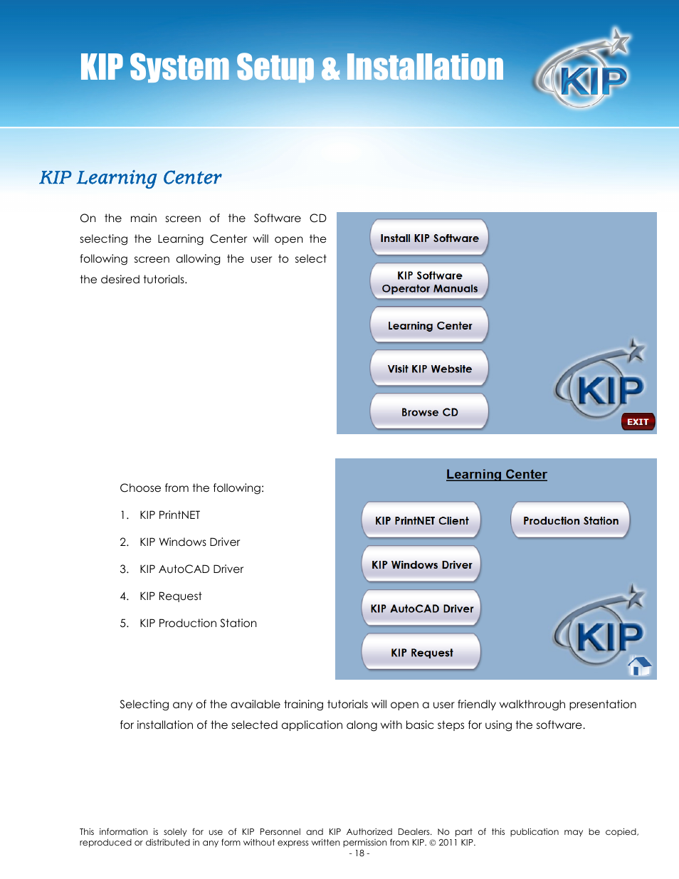 Kip system setup & installation, Kip learning center | Konica Minolta KIP C7800 User Manual | Page 21 / 24