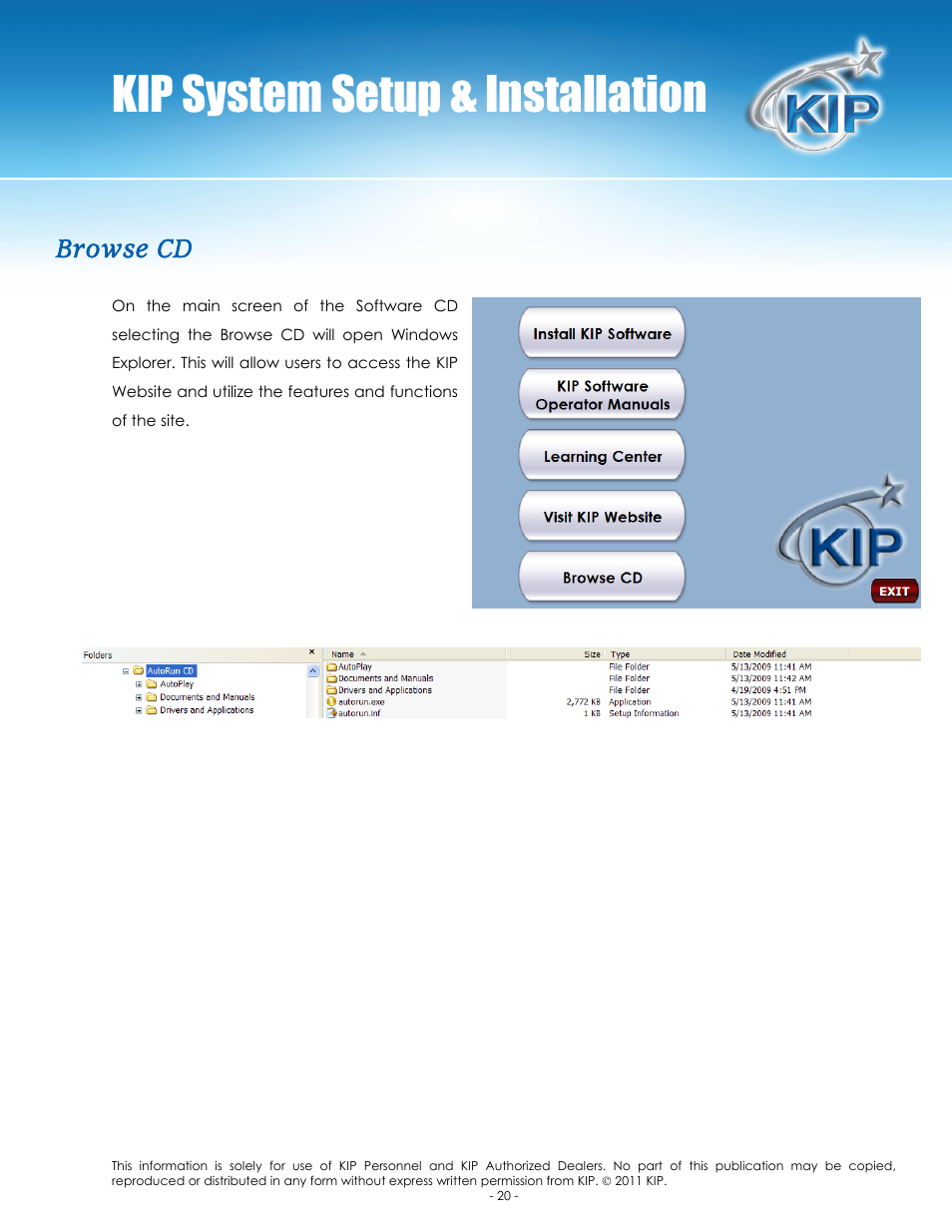 Kip system setup & installation, Browse cd | Konica Minolta KIP C7800 User Manual | Page 23 / 24