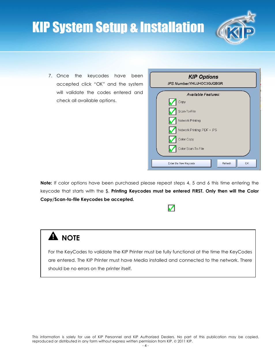 Kip system setup & installation | Konica Minolta KIP C7800 User Manual | Page 7 / 24