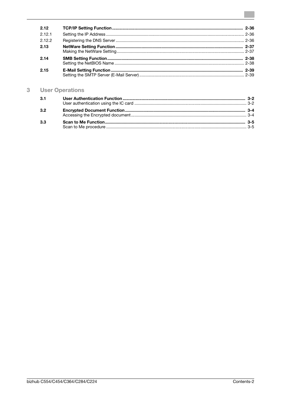 3user operations | Konica Minolta bizhub C364 User Manual | Page 3 / 58