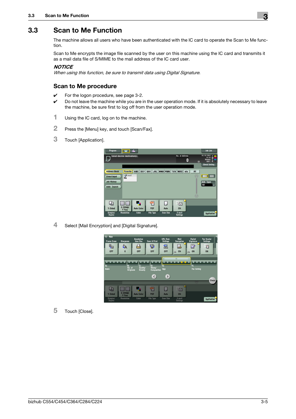 3 scan to me function, Scan to me procedure, Scan to me function -5 scan to me procedure -5 | Konica Minolta bizhub C364 User Manual | Page 56 / 58