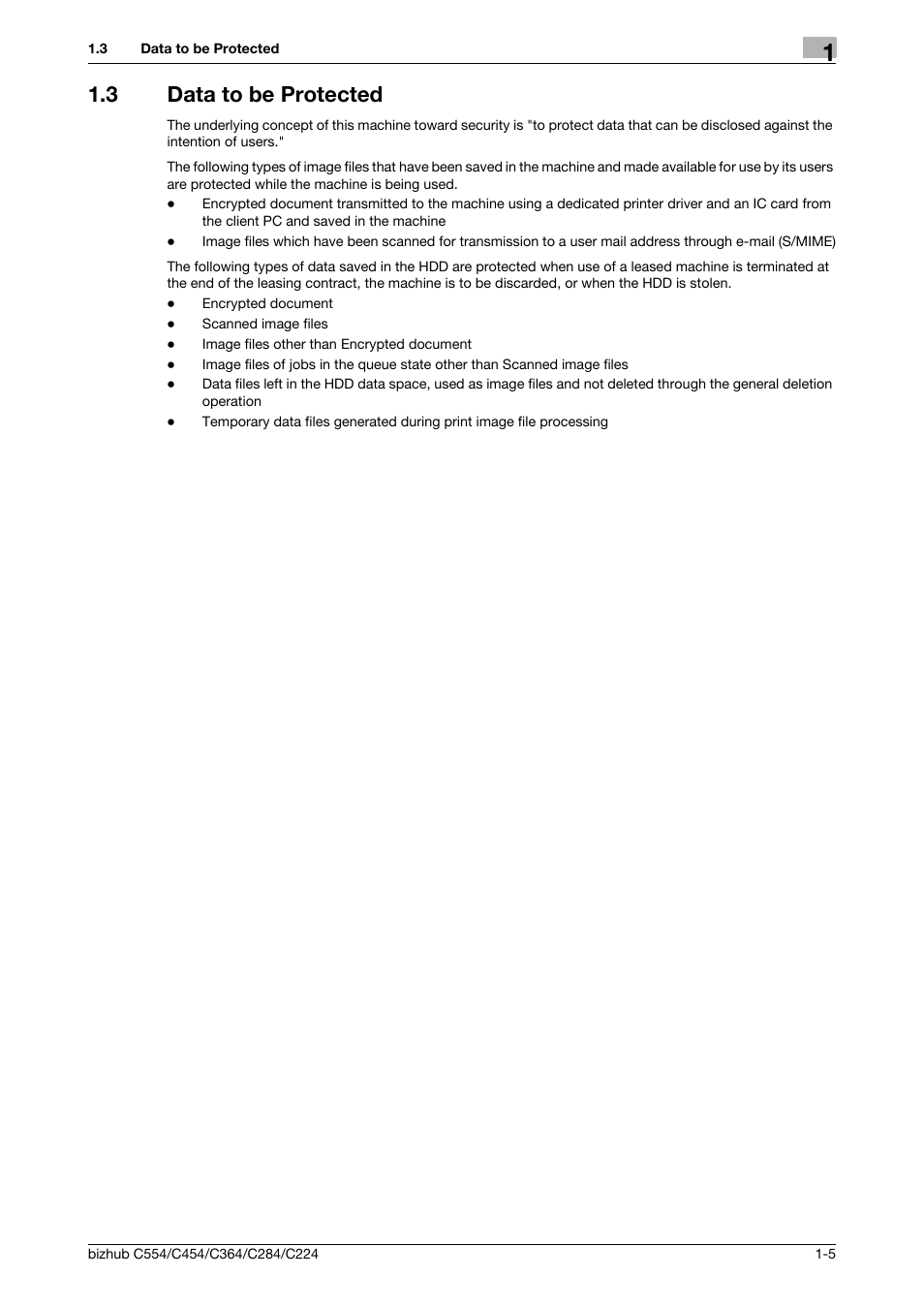 3 data to be protected, Data to be protected -5 | Konica Minolta bizhub C364 User Manual | Page 8 / 58