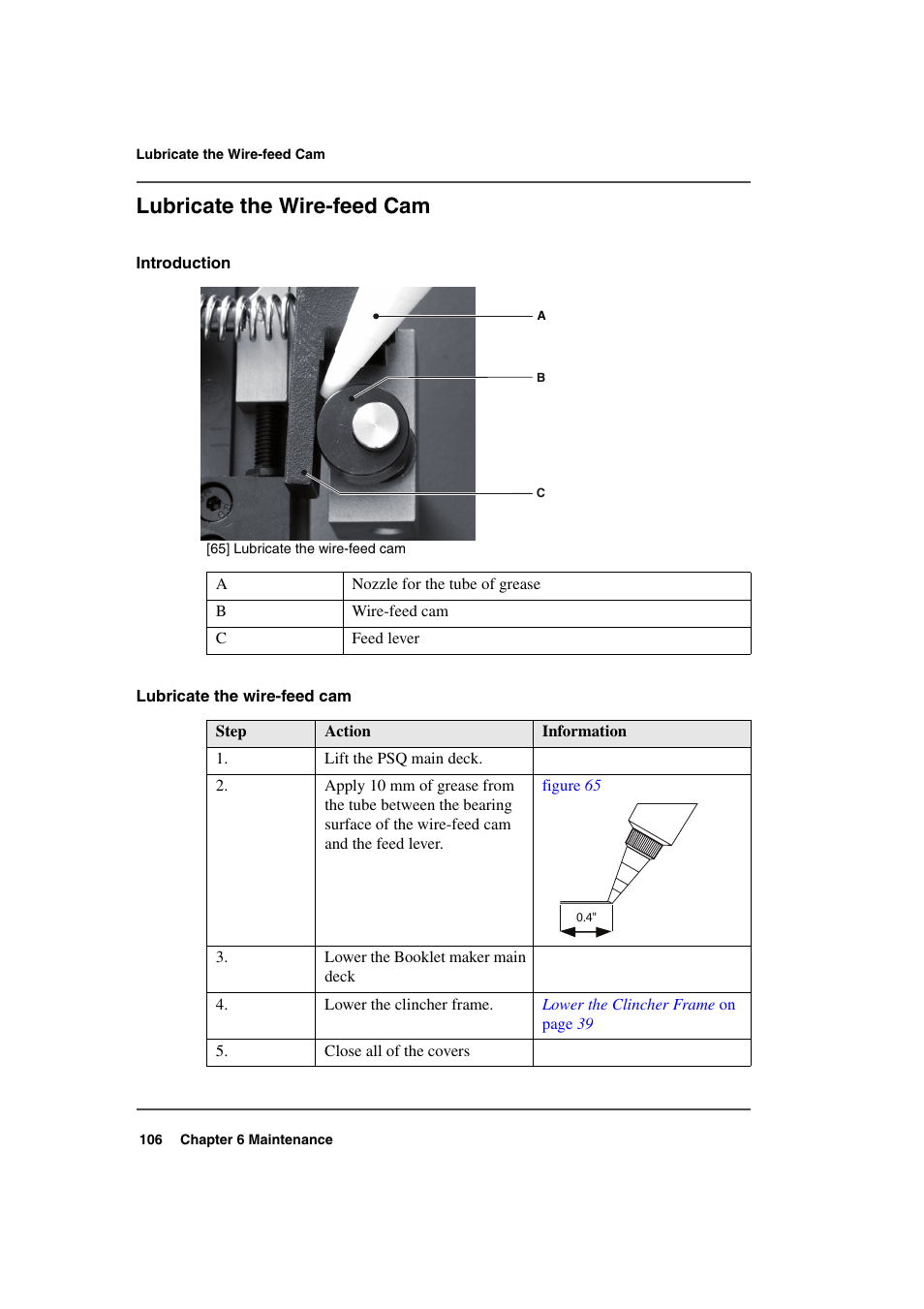 Lubricate the wire-feed cam | Konica Minolta bizhub PRO 2000P User Manual | Page 106 / 118