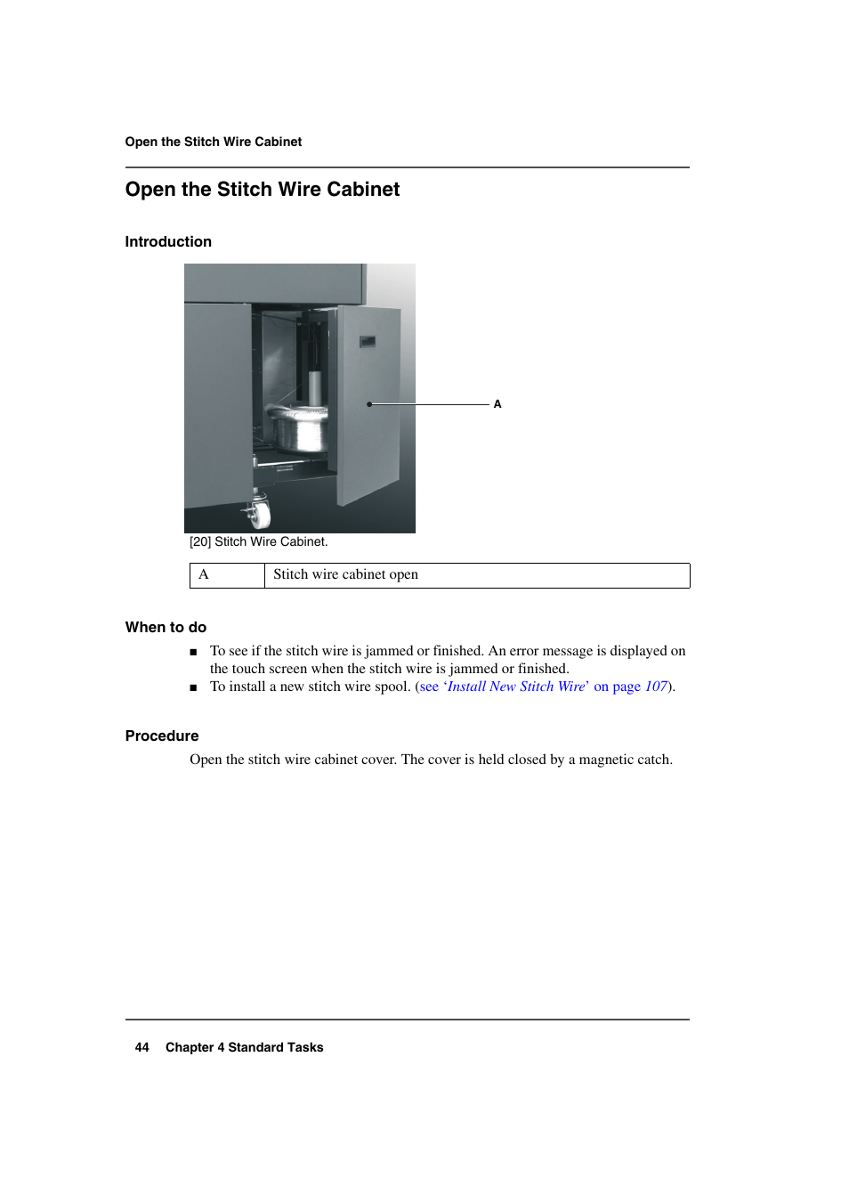 Open the stitch wire cabinet | Konica Minolta bizhub PRO 2000P User Manual | Page 44 / 118