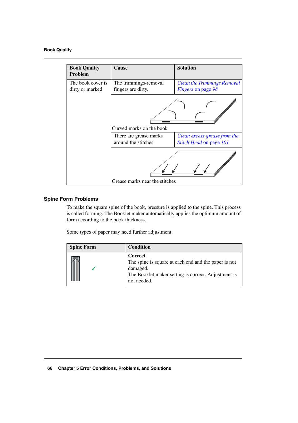 See ‘ spine form problems | Konica Minolta bizhub PRO 2000P User Manual | Page 66 / 118