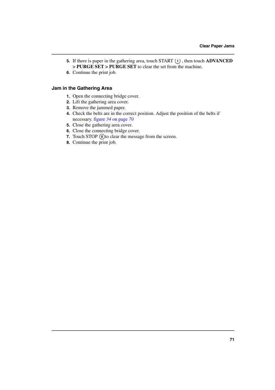 See ‘ jam in the | Konica Minolta bizhub PRO 2000P User Manual | Page 71 / 118