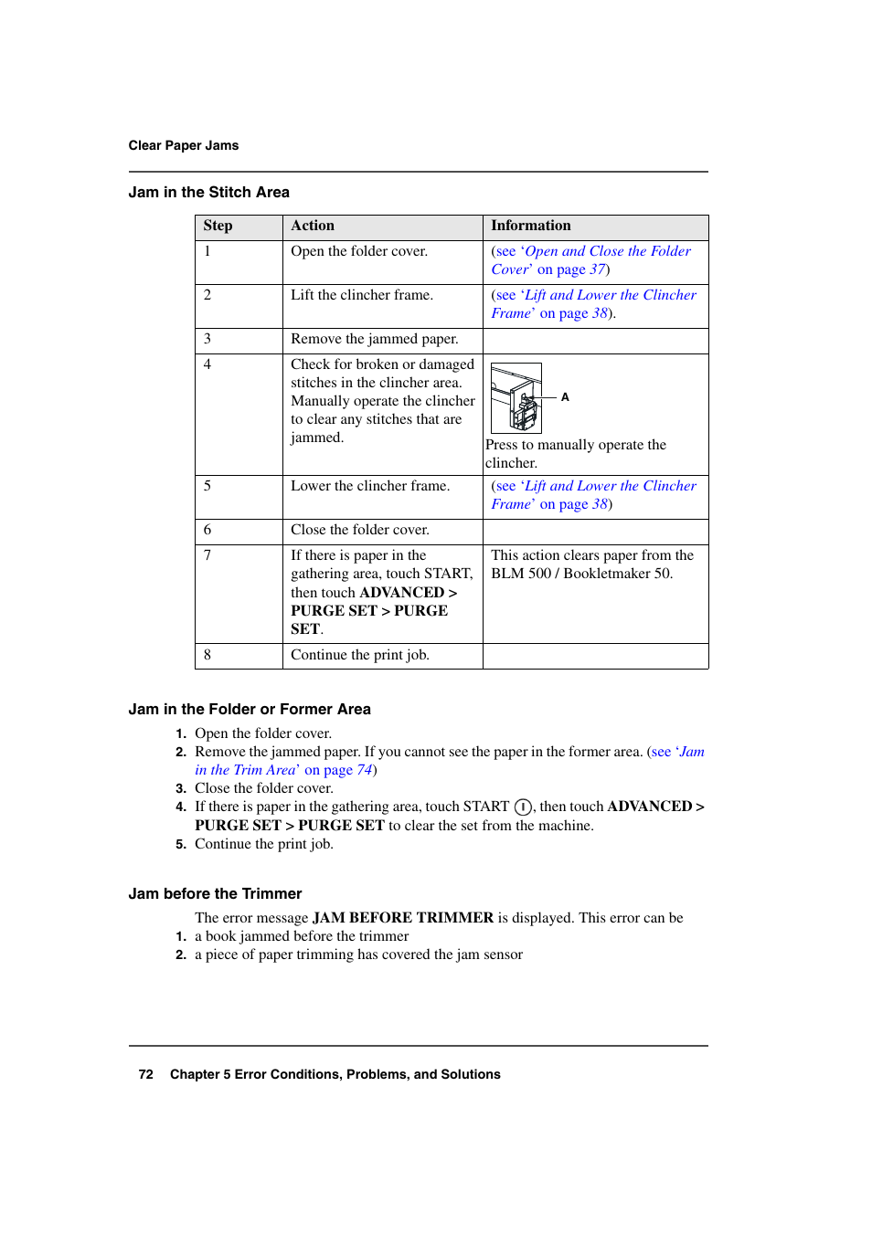 See ‘ jam in the stitch | Konica Minolta bizhub PRO 2000P User Manual | Page 72 / 118