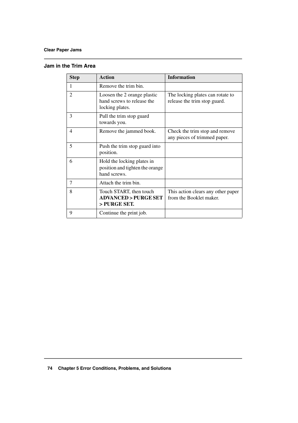 See ‘ jam in the trim, See ‘ jam in the, See ‘ jam | Konica Minolta bizhub PRO 2000P User Manual | Page 74 / 118