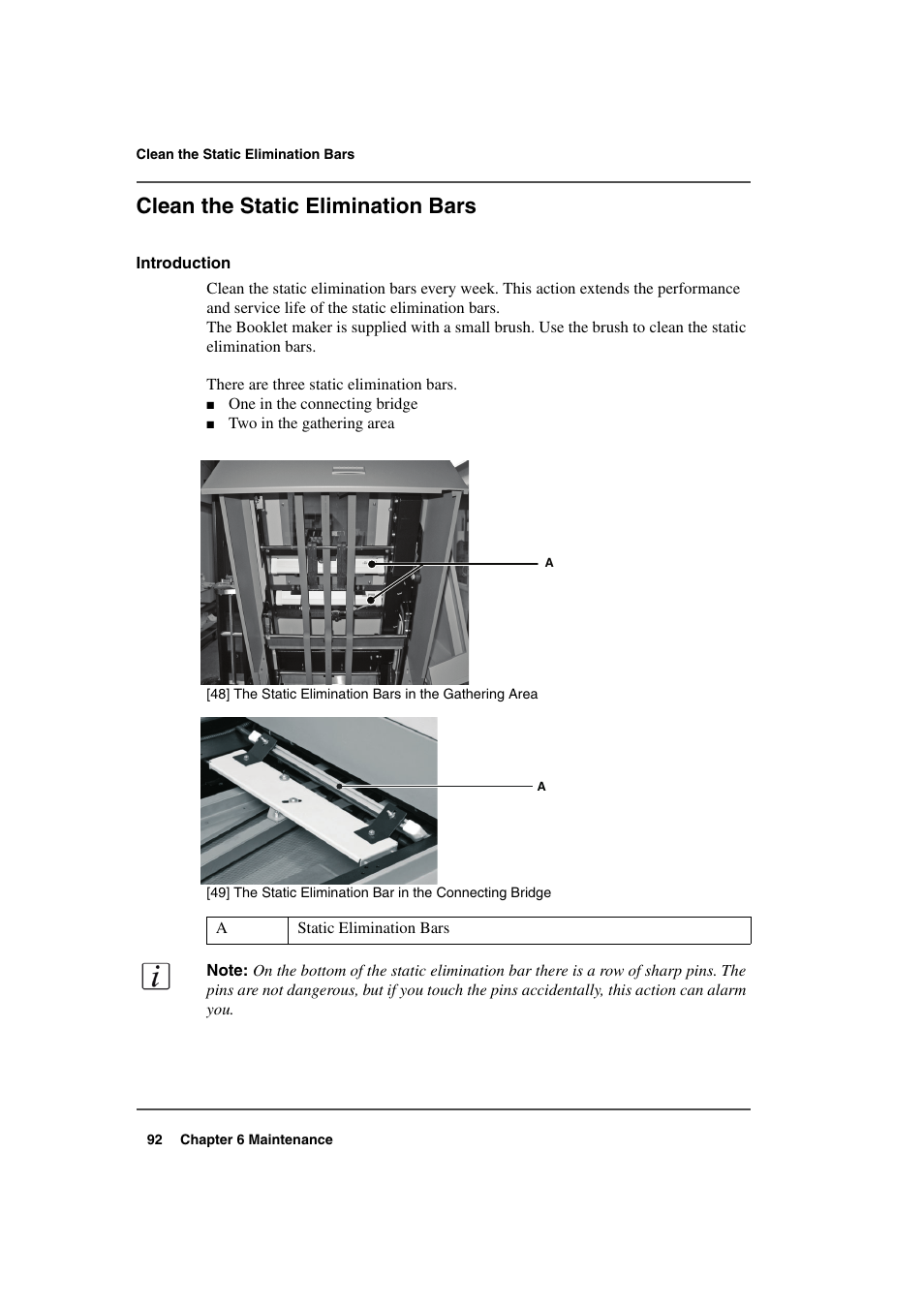 Clean the static elimination bars, Bars, See ‘ clean the static | Konica Minolta bizhub PRO 2000P User Manual | Page 92 / 118