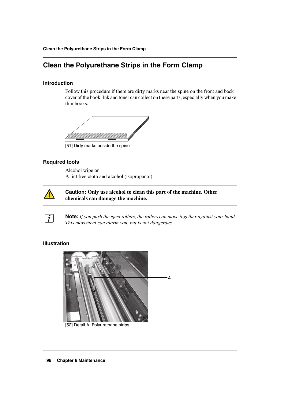 Clean the polyurethane strips in the form clamp | Konica Minolta bizhub PRO 2000P User Manual | Page 96 / 118