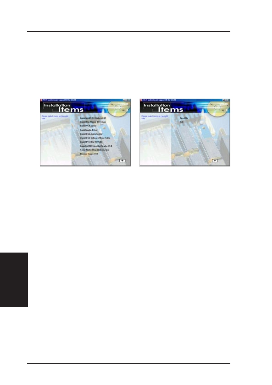 Software setup, 2 me-99 support cd, 1 installation menu | Asus ME-99 User Manual | Page 72 / 104