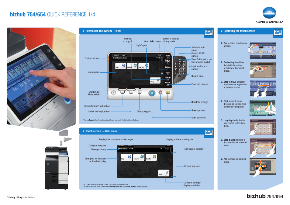 Konica Minolta bizhub 754 User Manual | 4 pages