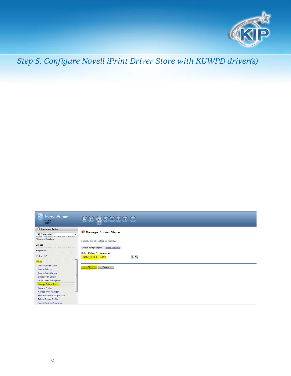 Novell installation and user guide | Konica Minolta KIP 720 User Manual | Page 12 / 20