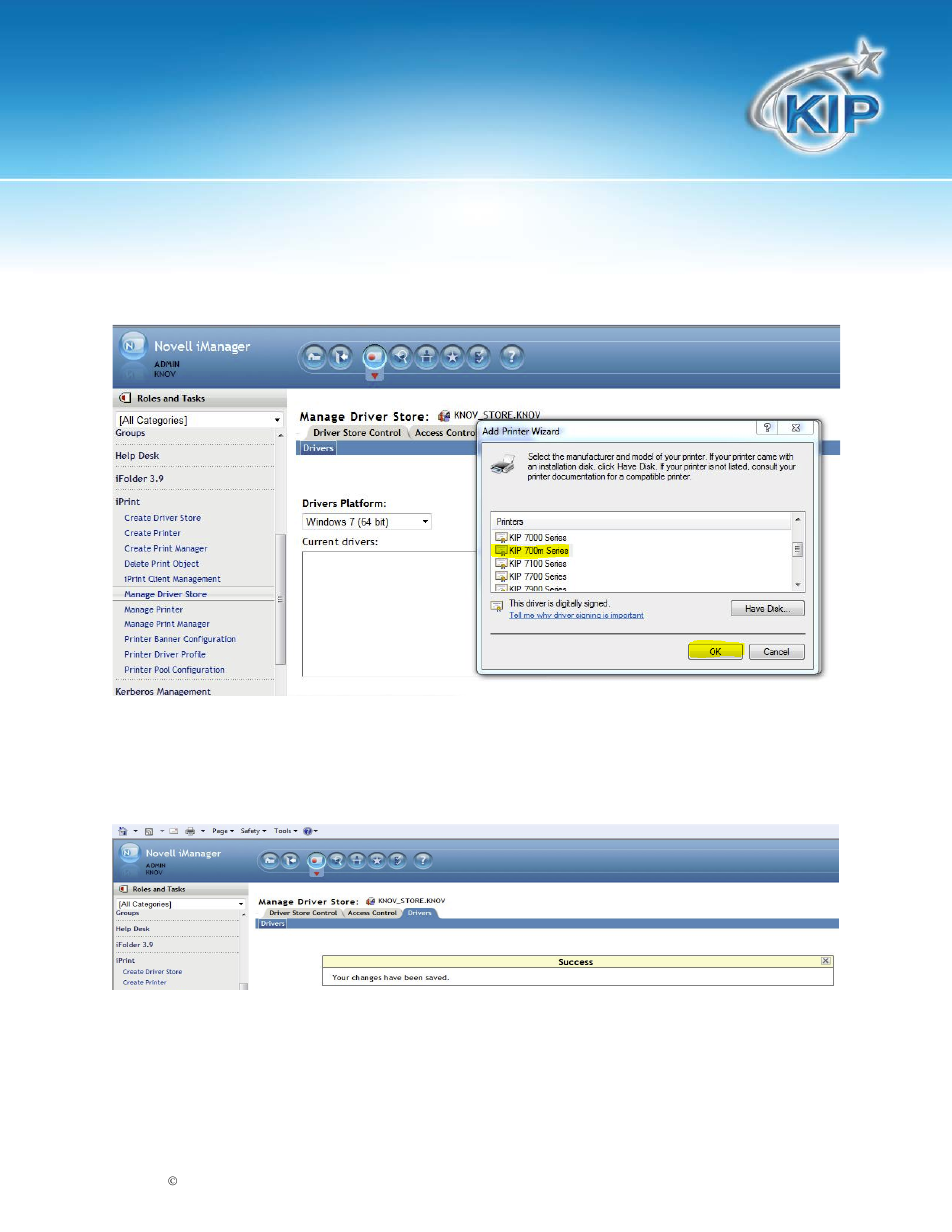 Novell installation and user guide | Konica Minolta KIP 720 User Manual | Page 14 / 20