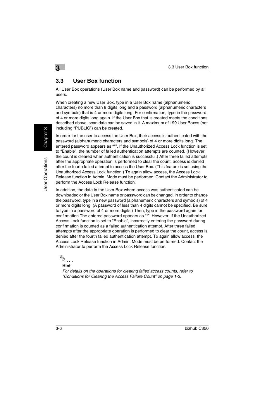 3 user box function, User box function -6 | Konica Minolta bizhub C350 User Manual | Page 64 / 87