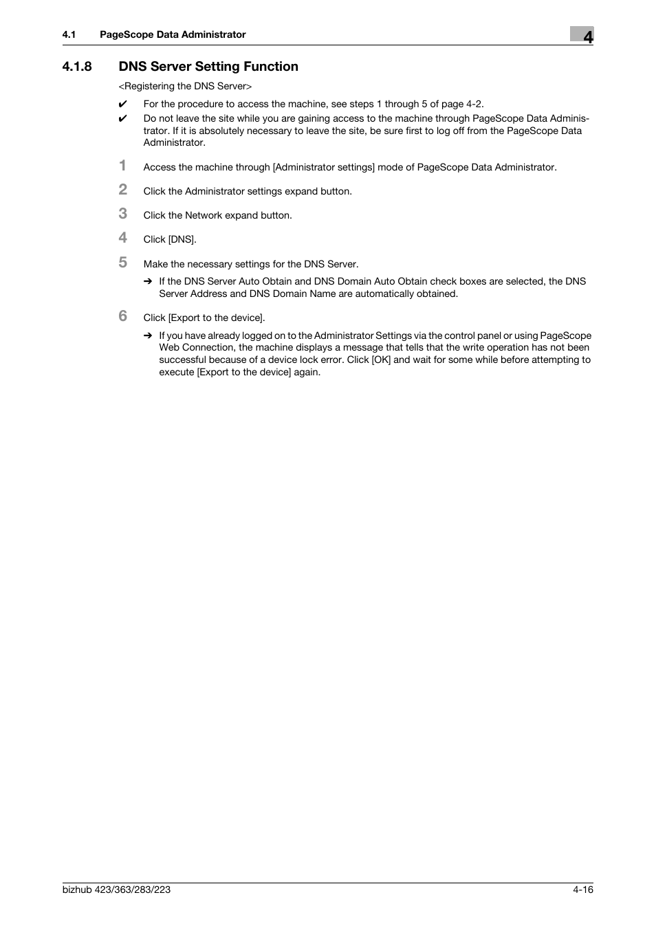 8 dns server setting function, Dns server setting function -16 | Konica Minolta BIZHUB 223 User Manual | Page 163 / 185