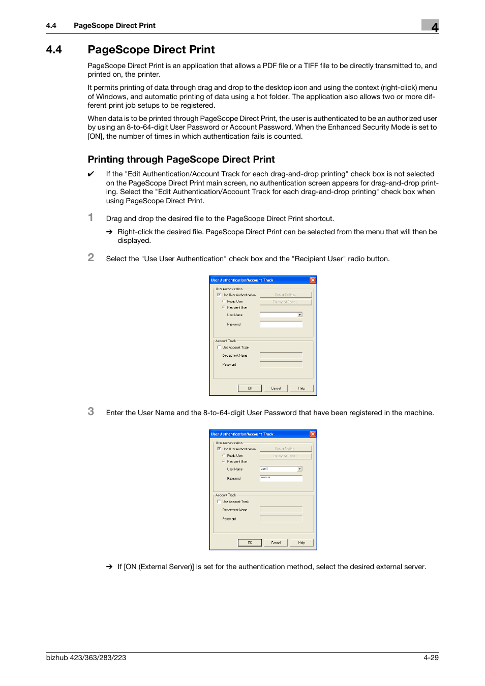 4 pagescope direct print | Konica Minolta BIZHUB 223 User Manual | Page 176 / 185