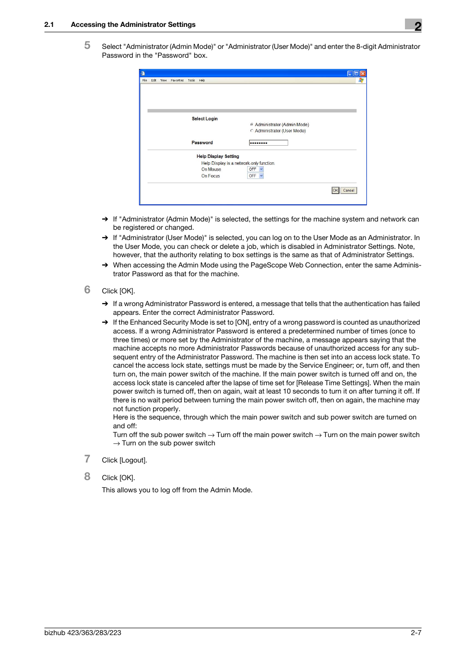 Konica Minolta BIZHUB 223 User Manual | Page 22 / 185