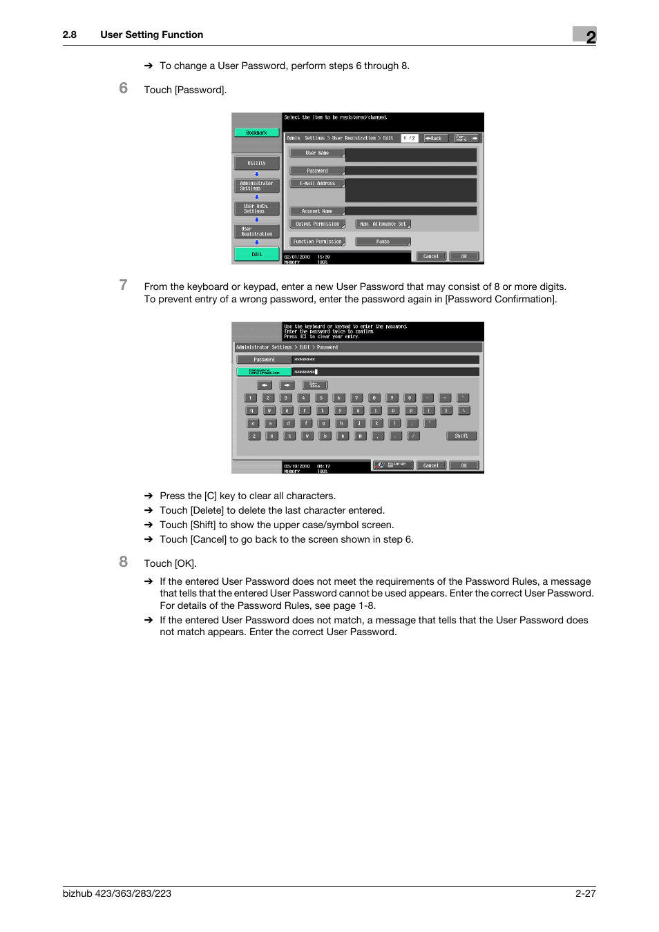 Konica Minolta BIZHUB 223 User Manual | Page 42 / 185