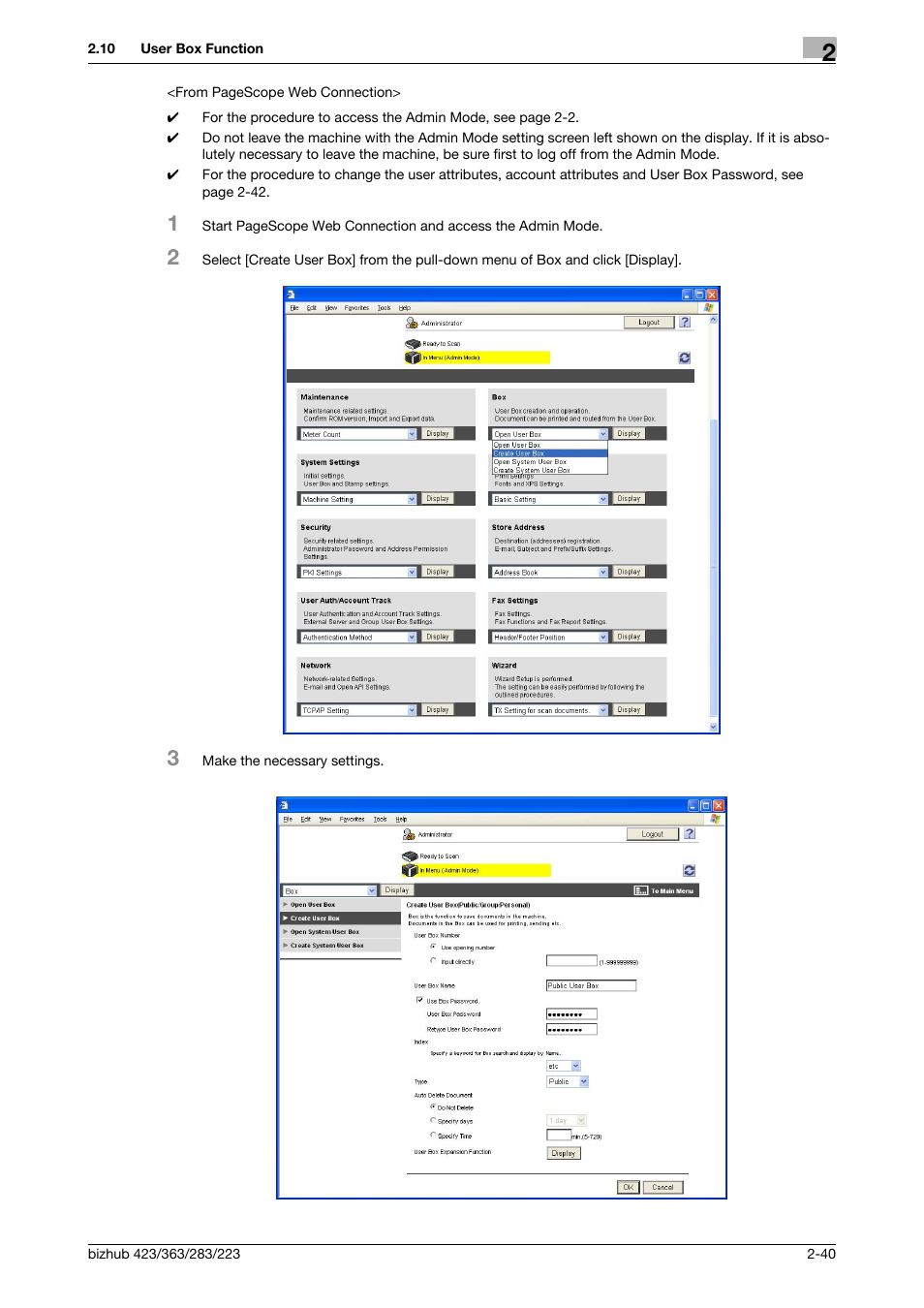 Konica Minolta BIZHUB 223 User Manual | Page 55 / 185