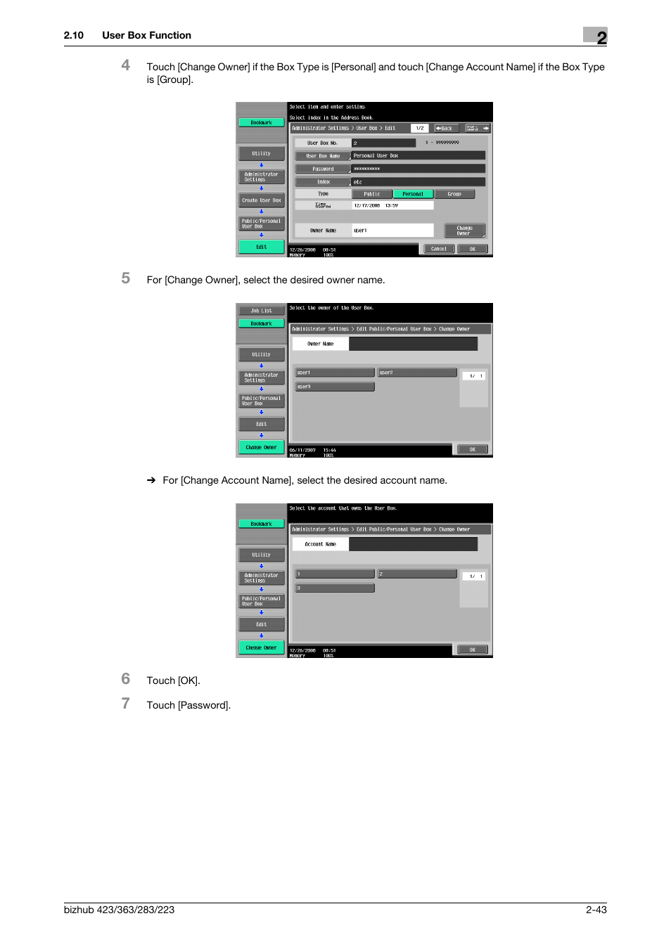 Konica Minolta BIZHUB 223 User Manual | Page 58 / 185