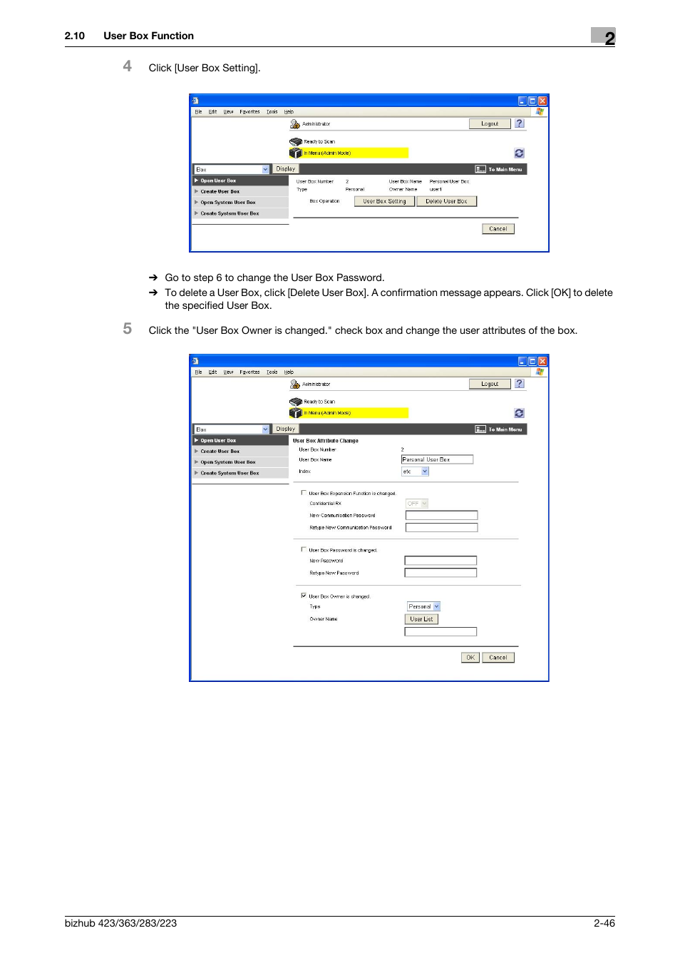 Konica Minolta BIZHUB 223 User Manual | Page 61 / 185