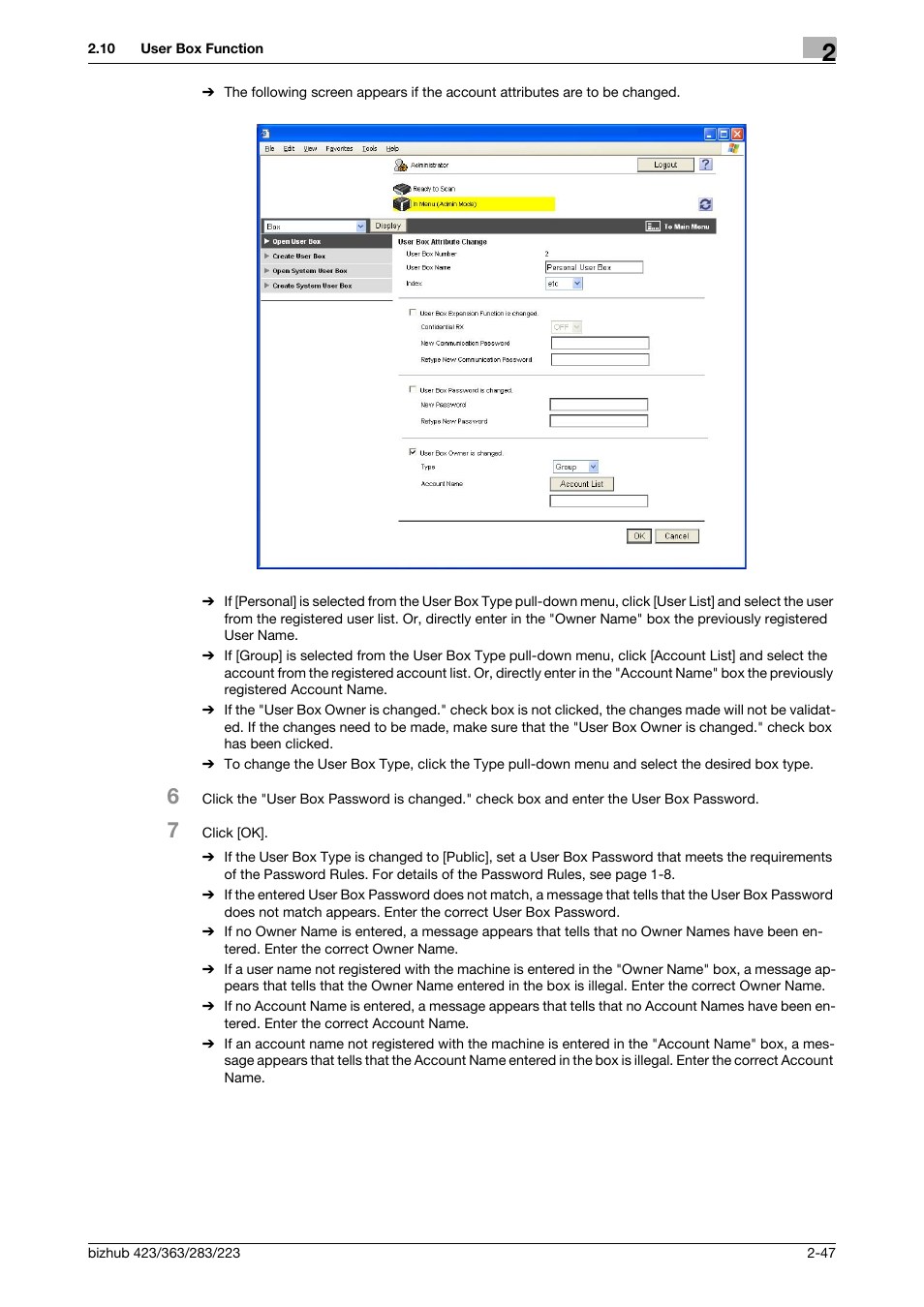 Konica Minolta BIZHUB 223 User Manual | Page 62 / 185