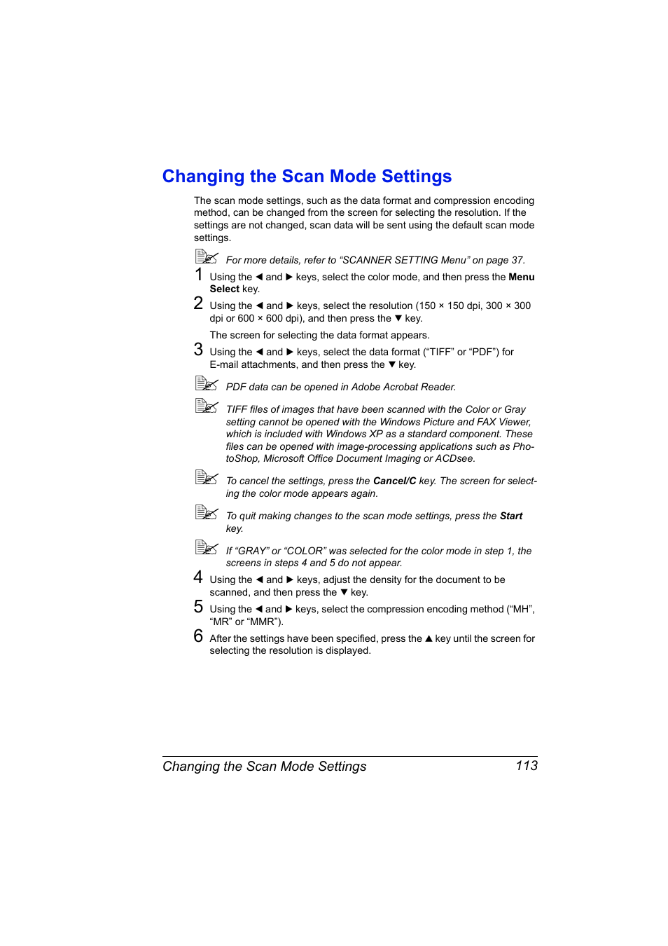 Changing the scan mode settings, Changing the scan mode settings 113 | Konica Minolta magicolor 2590MF User Manual | Page 127 / 236
