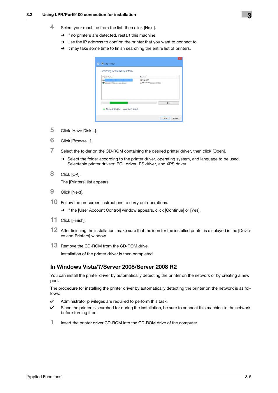 In windows vista/7/server 2008/server 2008 r2, In windows vista/7/server 2008/server 2008 r2 -5 | Konica Minolta bizhub 4750 User Manual | Page 110 / 149