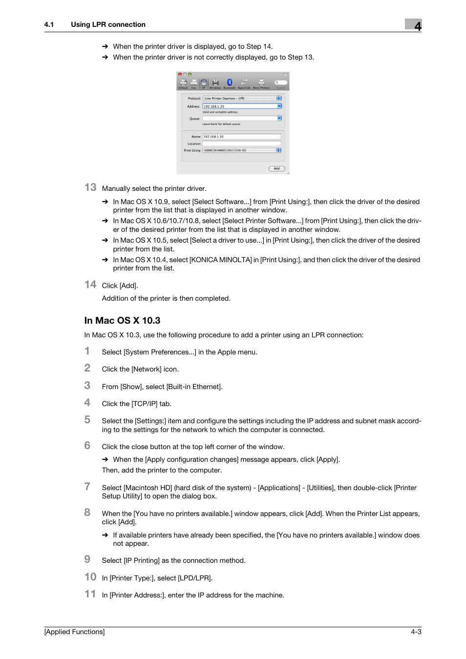 In mac os x 10.3, In mac os x 10.3 -3 | Konica Minolta bizhub 4750 User Manual | Page 127 / 149