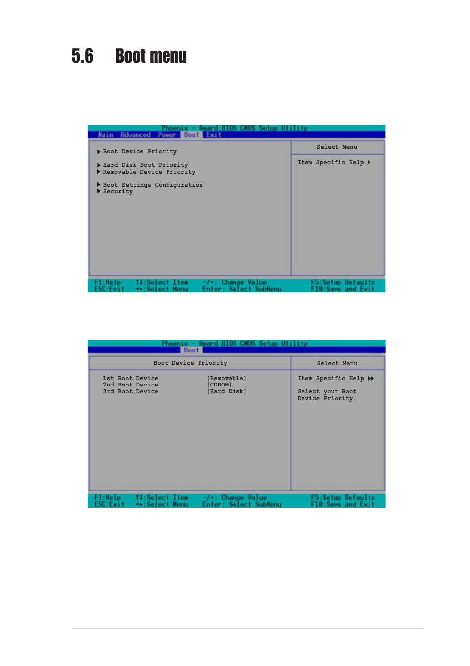 6 boot menu, 1 boot device priority | Asus AP1720-E2 User Manual | Page 141 / 156