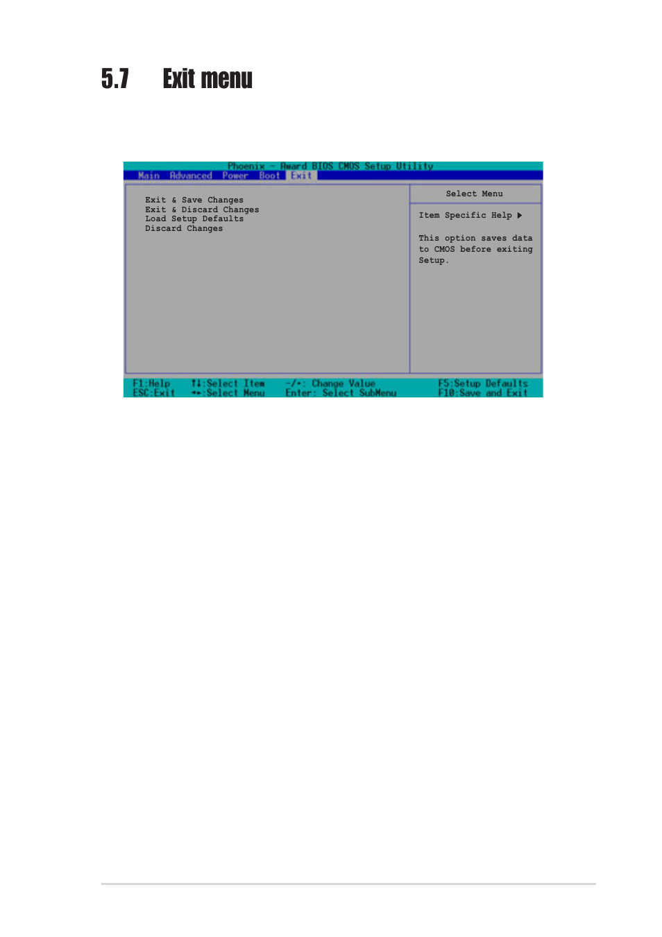 7 exit menu | Asus AP1720-E2 User Manual | Page 147 / 156