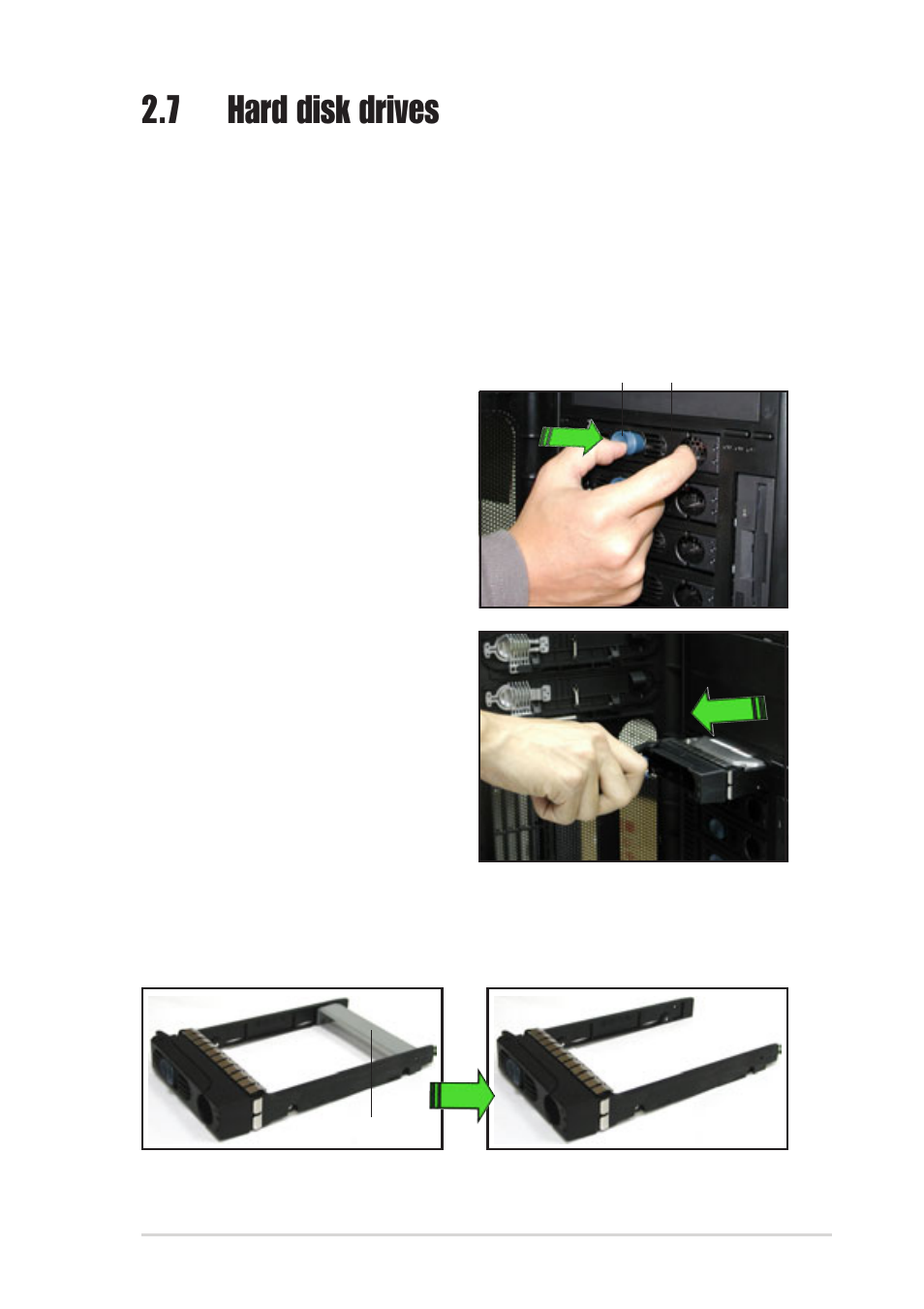 7 hard disk drives, 1 installing a hot-swap sata/scsi hard disk drive | Asus AP1720-E2 User Manual | Page 39 / 156