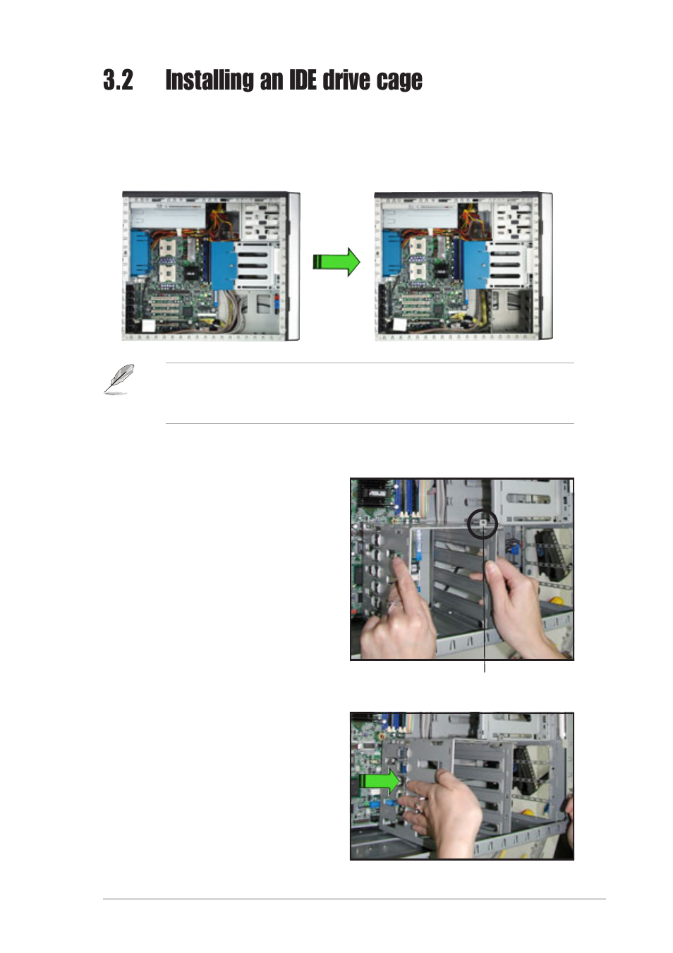 2 installing an ide drive cage | Asus AP1720-E2 User Manual | Page 81 / 156