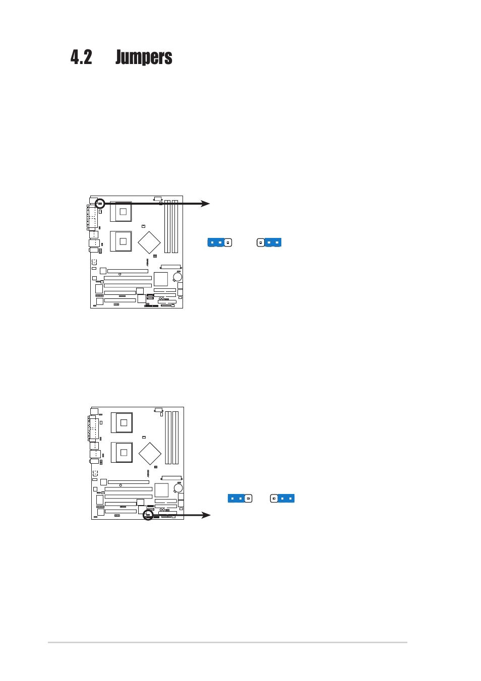 2 jumpers, Chapter 4: motherboard info 4-4 | Asus AP1720-E2 User Manual | Page 92 / 156